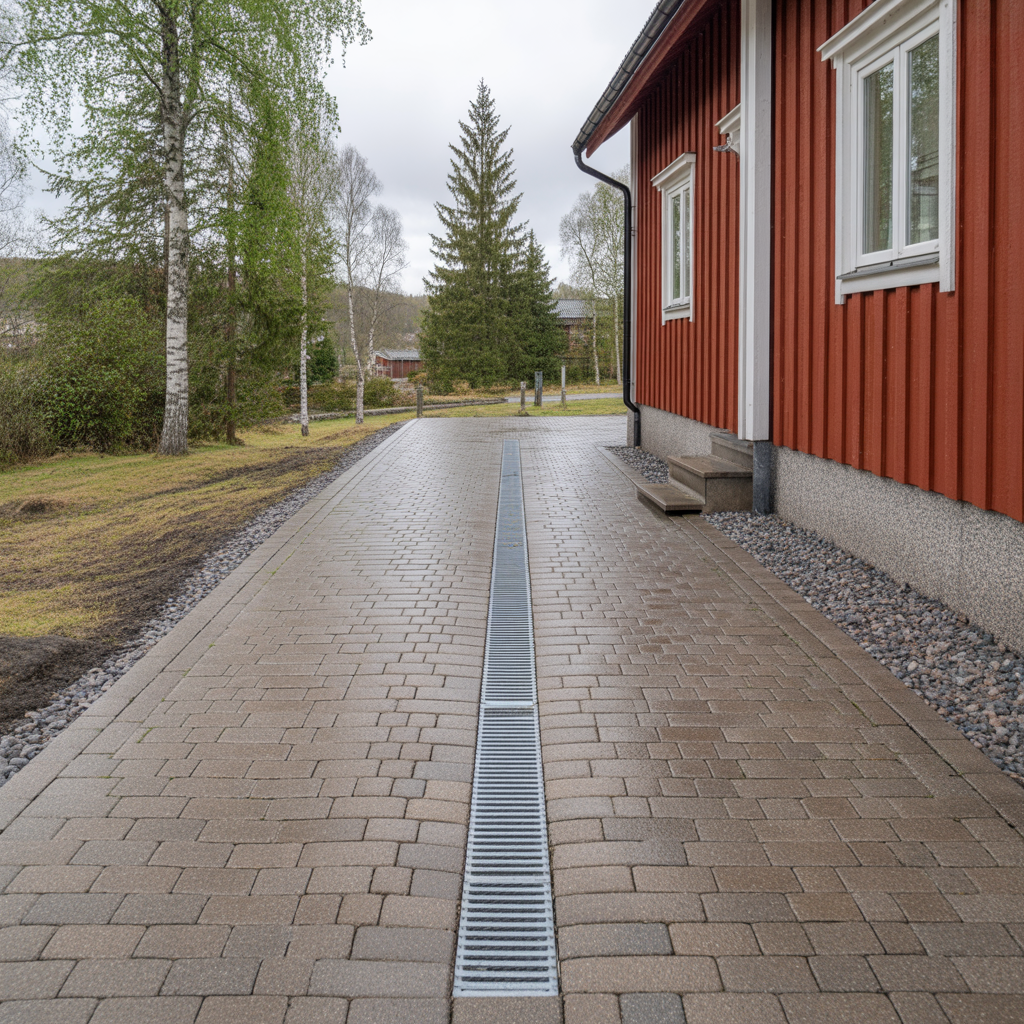 fall och lutning vid stenlaggning guide till ratt avrinning